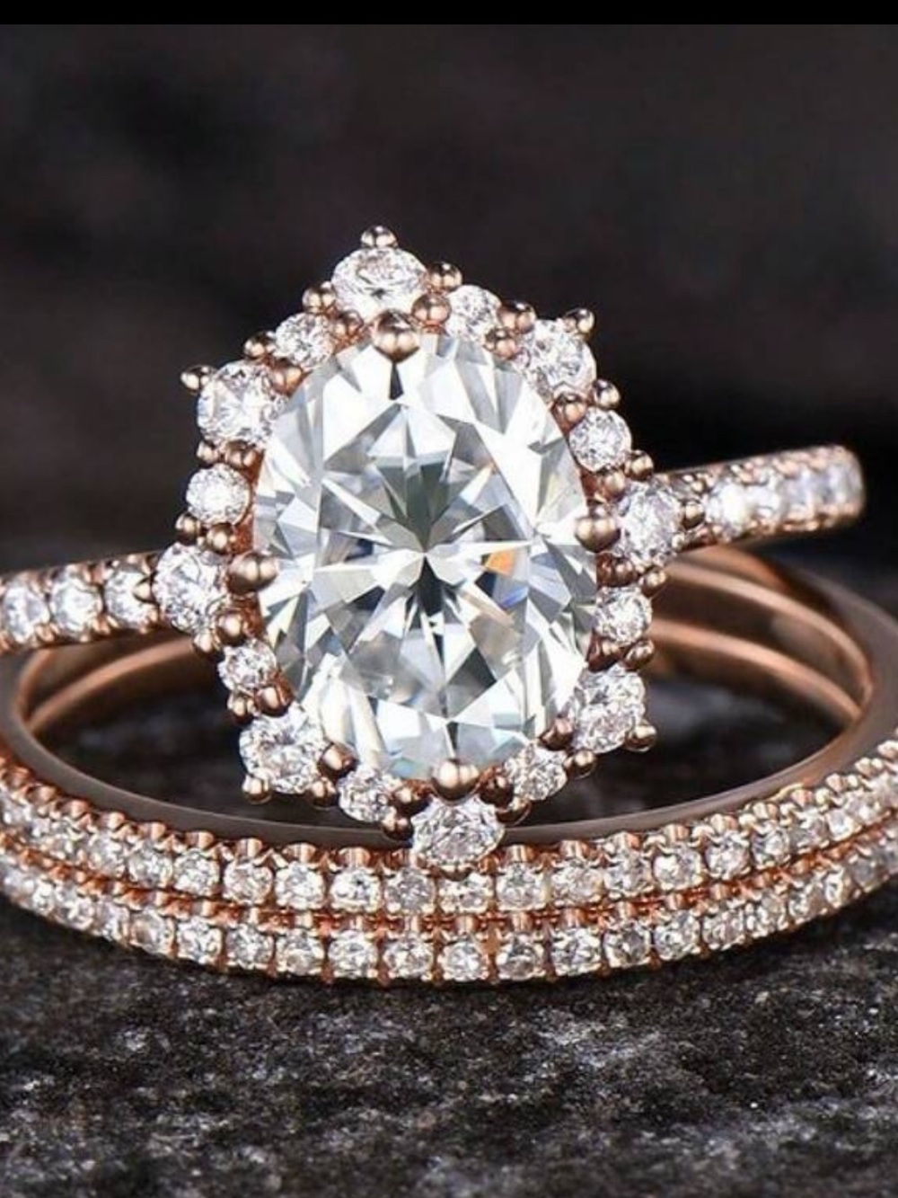 Rose gold ring set